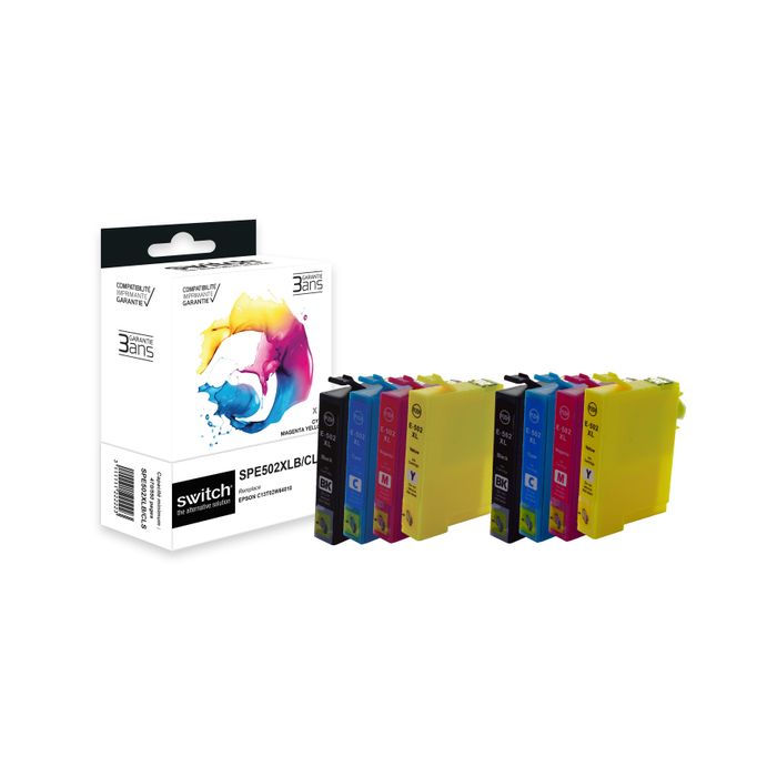 Cartouche compatible Epson 502XL Jumelles - pack de 4 - noir, cyan,  magenta, jaune - Uprint