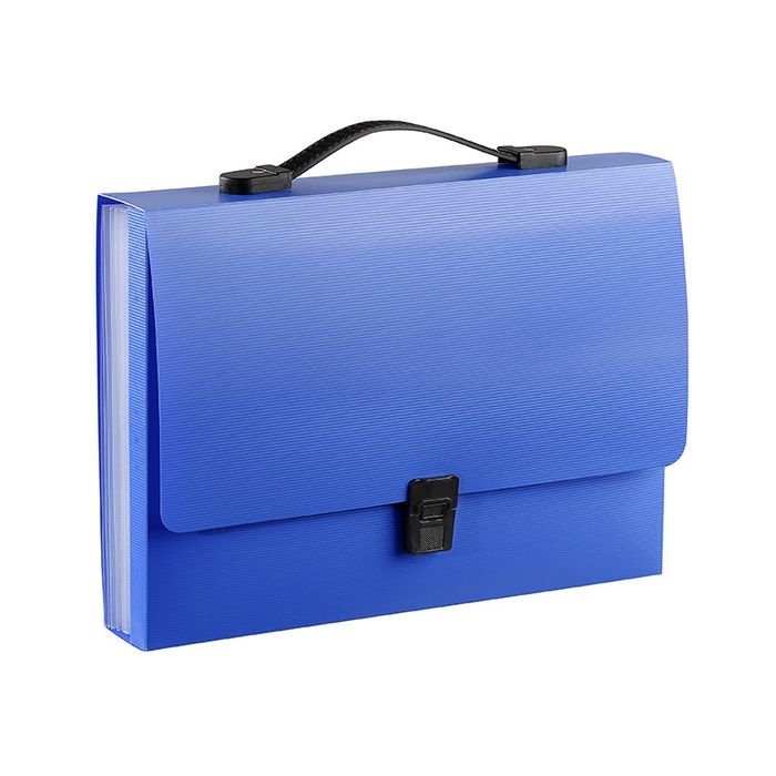 Trieur A4 Viquel Business Class - 8 Compartiments - Fermeture Élastique - Bleu - Organisation Bureau
