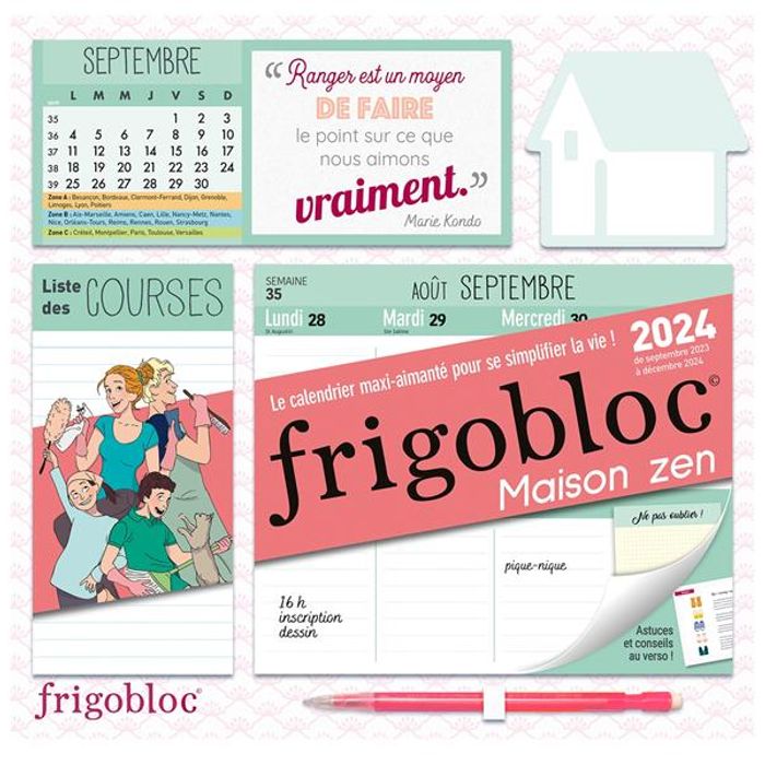 Frigobloc hebdomadaire maison zen (édition 2024) - calendrier