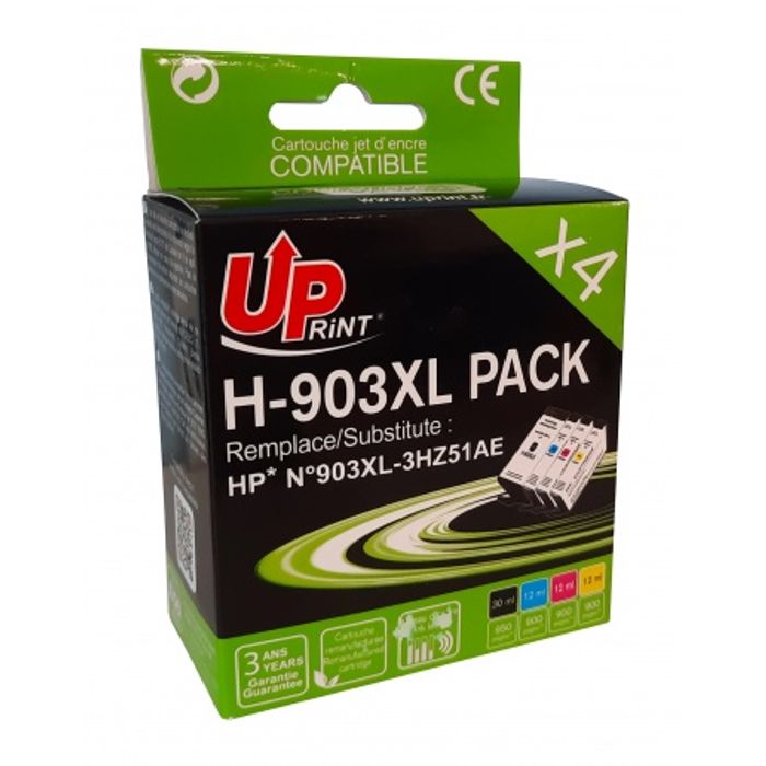 Cartouche compatible HP 903XL - pack de 4 - noir, jaune, cyan, magenta -  UPrint Pas Cher