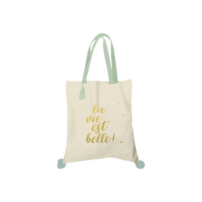 Kiub Les petis mots Sac Totebag coton Vie Pas Cher Bureau Vall e