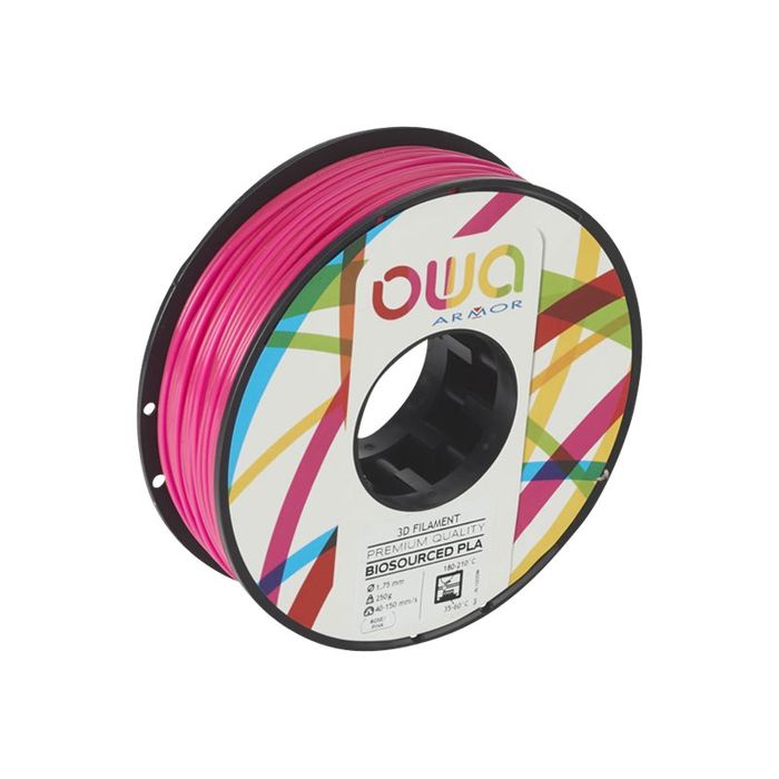 OWA - filament 3D PLA - rose - Ø 175 mm - 250g Pas Cher