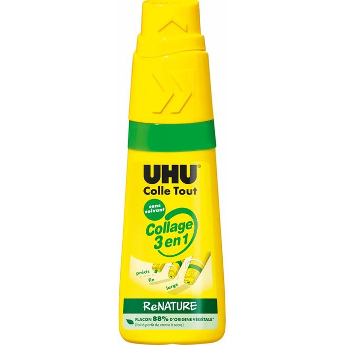 UHU Twist and glue - Flacon de colle liquide - Gel transparent - 35 ml -  sans solvant Pas Cher | Bureau Vallée