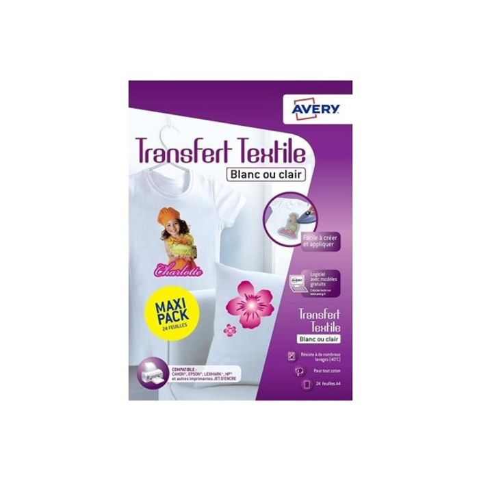 Avery best sale transfert textile