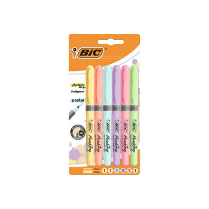 kit de 6 stylo-feutre avec un embout tampon kawaii