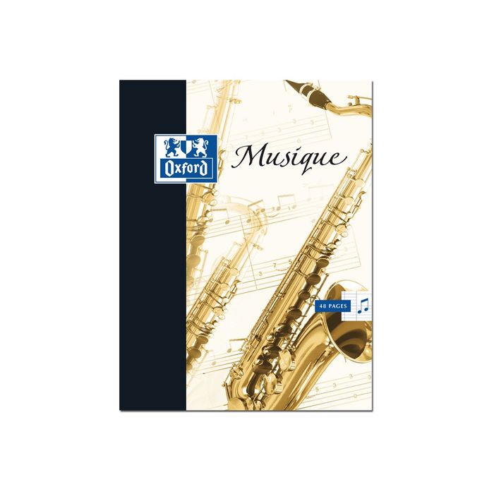 Oxford - Cahier de musique A4 (21 x 29,7 cm) - 48 pages - 24 pages à portée  et 24 pages grands carreaux Pas Cher