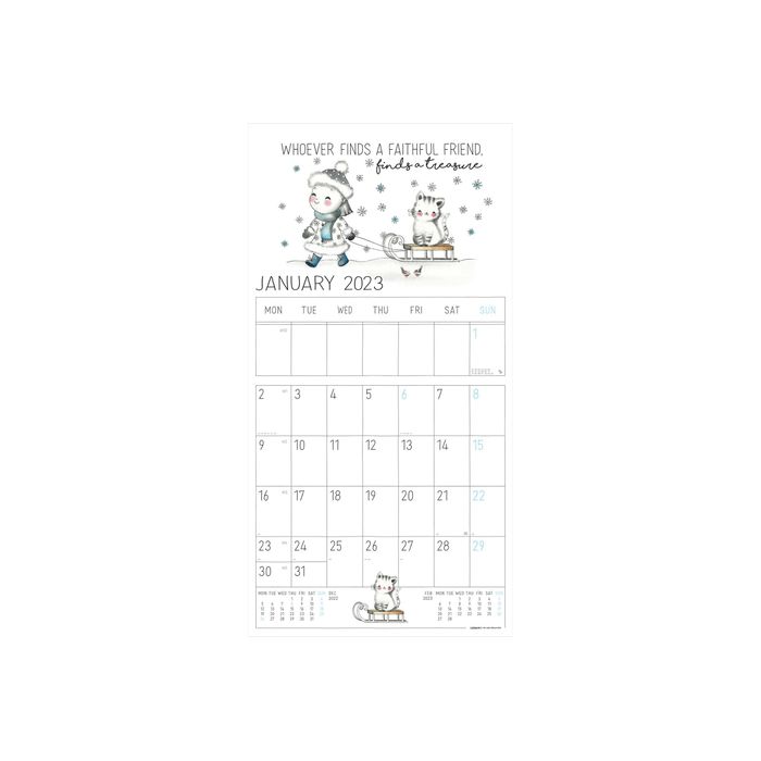Legami - Calendrier mensuel 2024 - 30 x 29 cm - chats endormis Pas