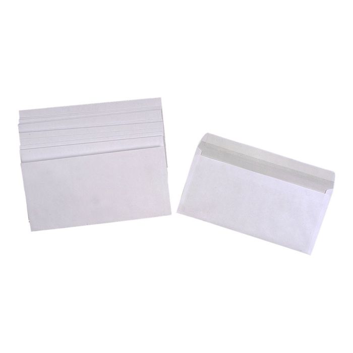Boîte de 70 enveloppes blanches DL 110x220 80g/m² bande siliconée