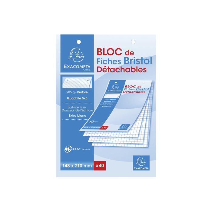 Bloc notes - A5 - 14,8x21 cm - Petits Carreaux - 100 feuilles - Articles de  papeterie divers - Creavea