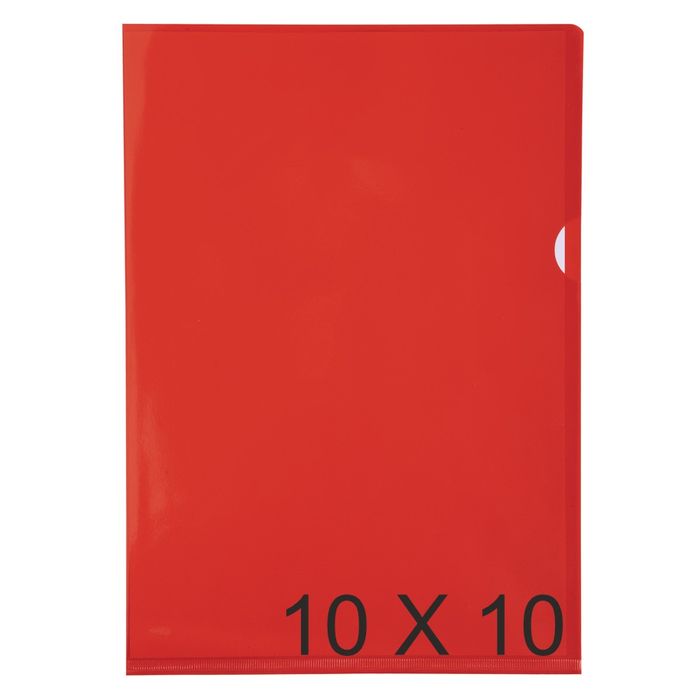 Exacompta - 10 Packs de 10 Pochettes coin lisses - A4 - 13/100 - rouge translucide  Pas Cher