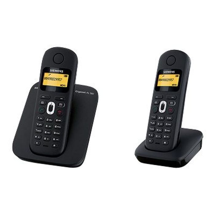téléphone sans fil duo dect noir avec répondeur - al170a duo noir