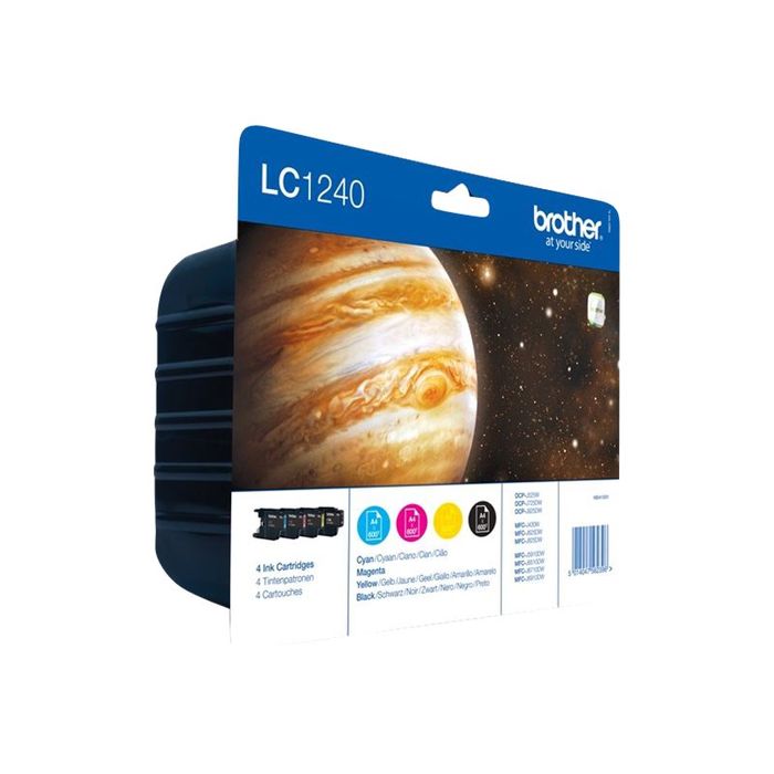 Lot Cartouches Encre Compatibles Brother LC127BK LC125C/M/Y - 4 Couleurs Avec Puce