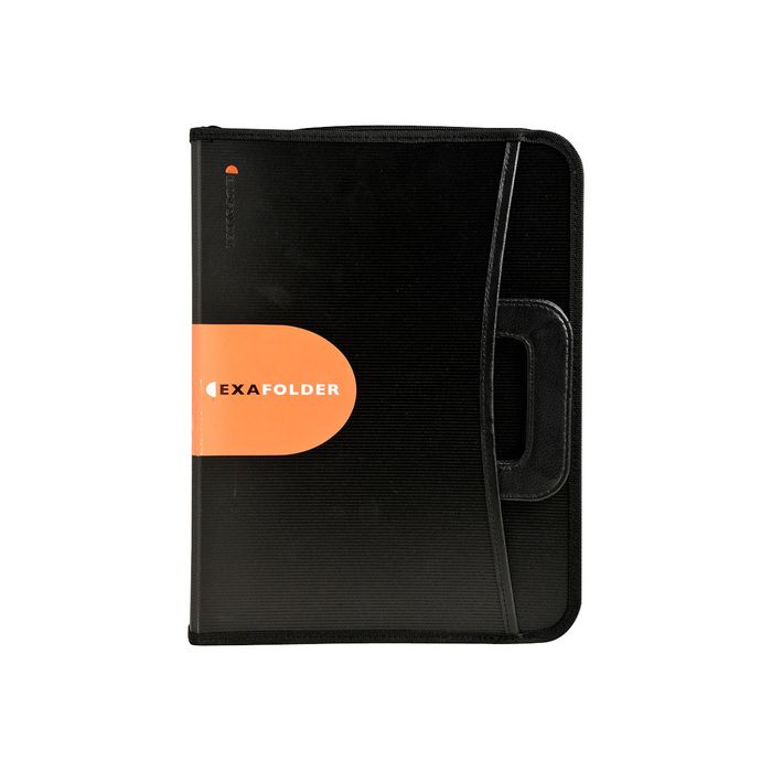 Porte-documents professionnel en cuir avec fermeture éclair - Format A4 - Pour conférence, réunion, conférence, conférence, documents juridiques - Pour homme et femme (marron calculatrice