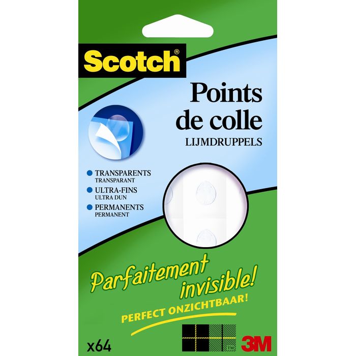 Scotch Invisible dots - Pastilles adhésives : pack de 64 pastilles Pas Cher