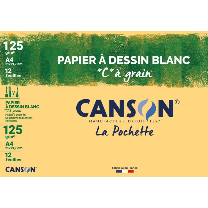Bloc Papier à dessin A4 21 x 29,7 cm 50 feuilles Blanc CANSON - La Poste