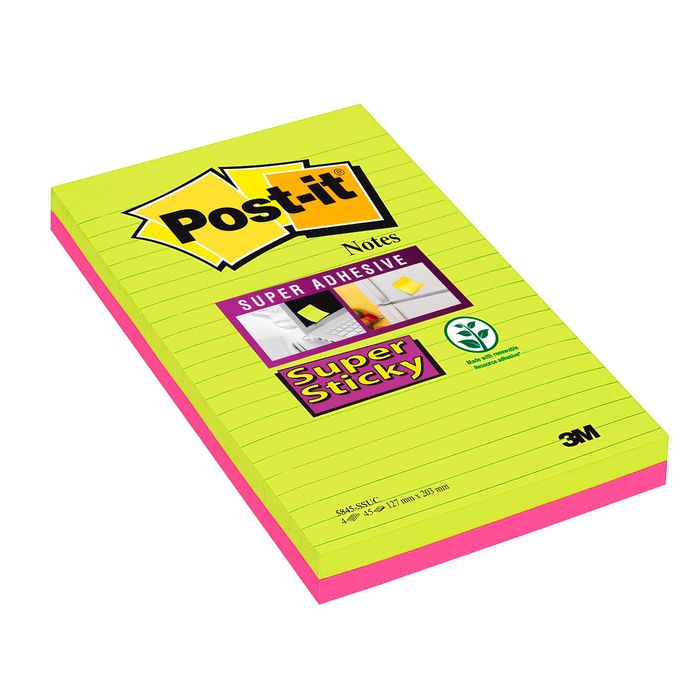 Post-it Super Sticky Notes Grand Format, Couleur…