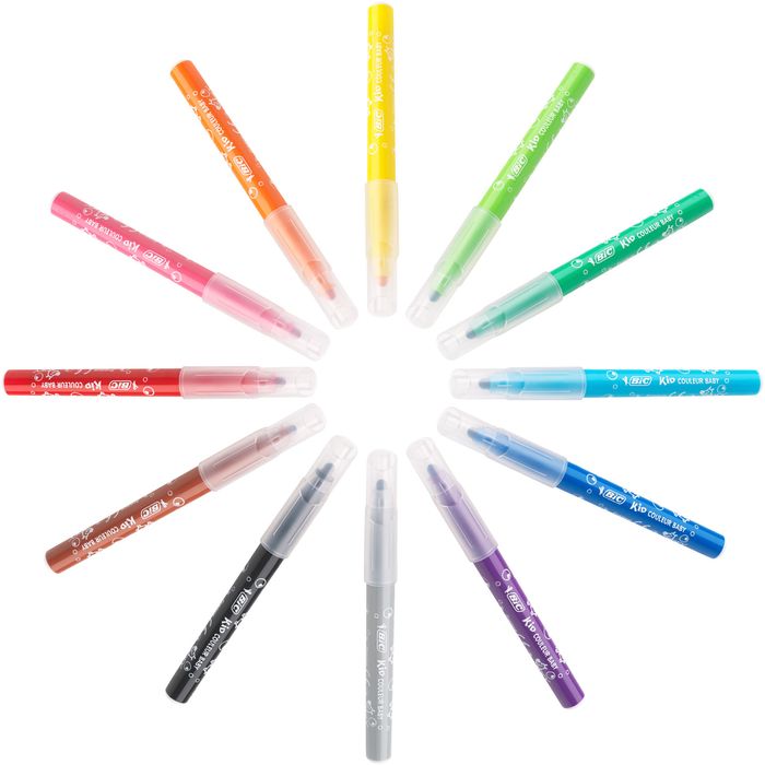 BIC Kids Visacolor XL - 12 Feutres - pointe large - couleurs assorties Pas  Cher | Bureau Vallée