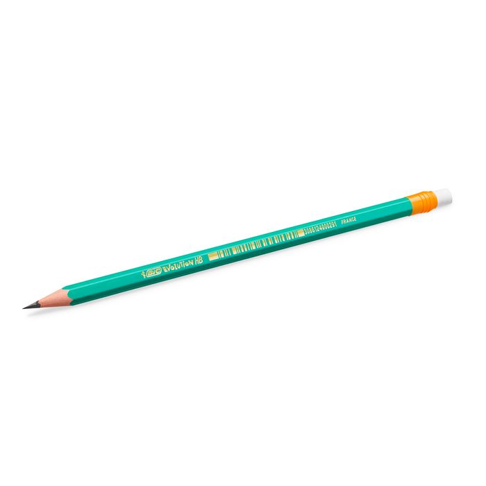 BIC Ecriture Evolution Fluo Crayons à Papier Gris avec Gomme Intégrée - HB,  Corps Couleur Assortie, Blister de 12 : : Fournitures de bureau