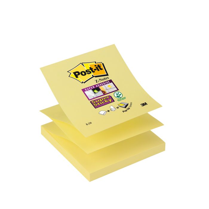Post-it - Bloc Z-Notes Super Sticky - jaune - 76 x 76 mm Pas Cher