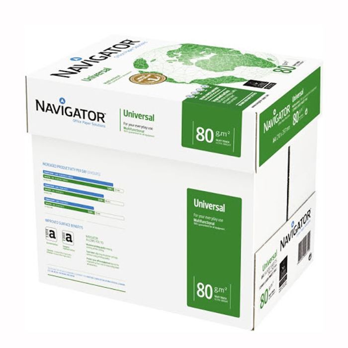 Navigator Universal - papier blanc - A4 - 80g/m² - carton de 5 ramettes - 2500  feuilles + 250 feuilles gratuites Pas Cher