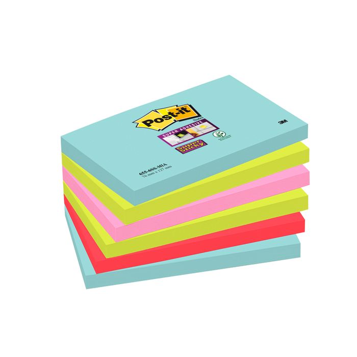 Post-it - 2 Blocs notes Super Sticky - grand format 125 x 200 mm