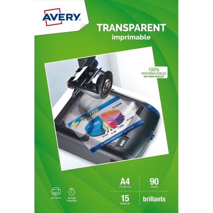 Avery - Films transparents pour rétroprojecteur - A4 - 15 feuilles