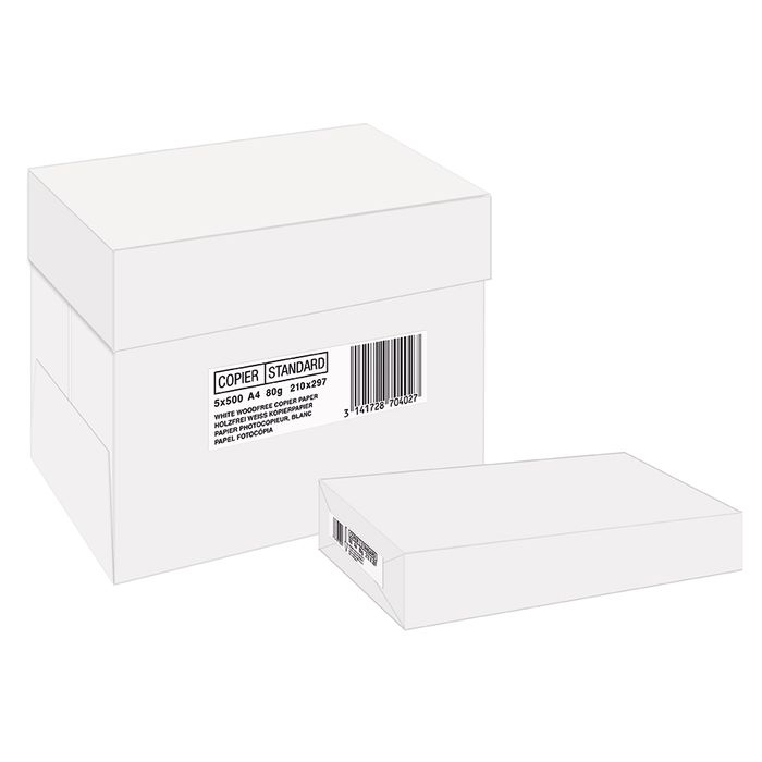 Papier blanc - A4 (210 x 297 mm) - 80 g/m² - 2500 feuilles (carton