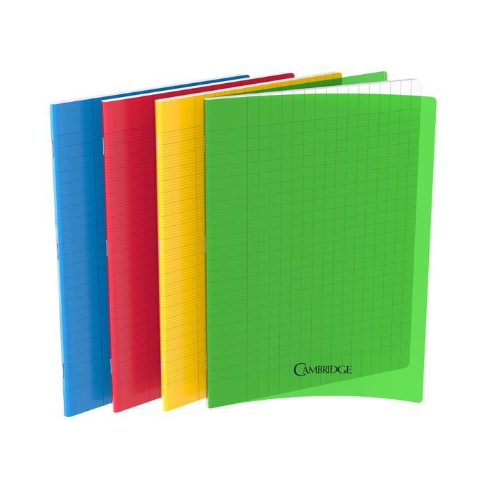Cambridge - Cahier polypro 24 x 32 cm - 96 pages - grands carreaux (Seyes)  - disponible dans différentes couleurs Pas Cher