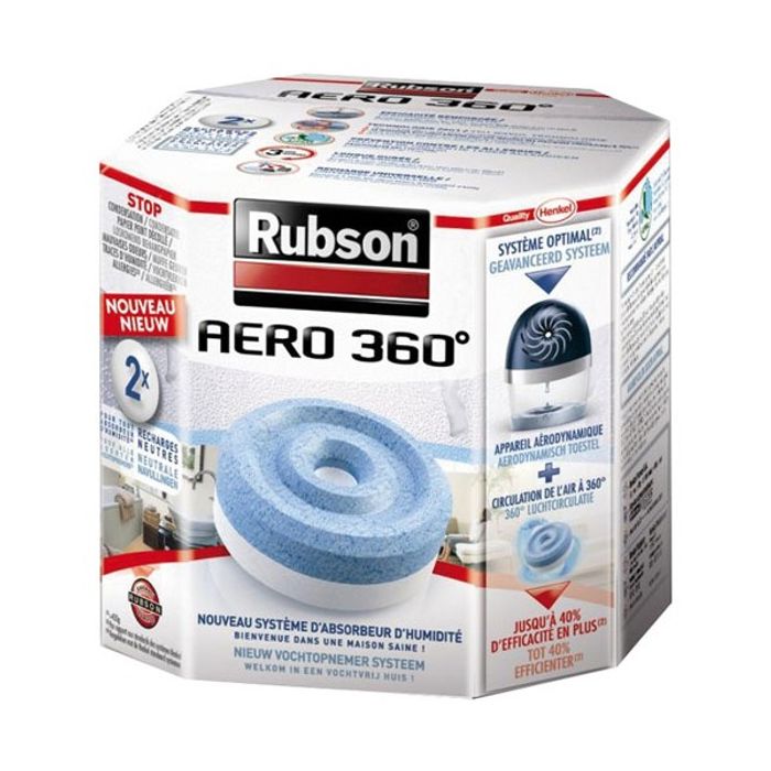 Rubson 2 recharges pour absorbeur d'humidité, Aero 360° Tab