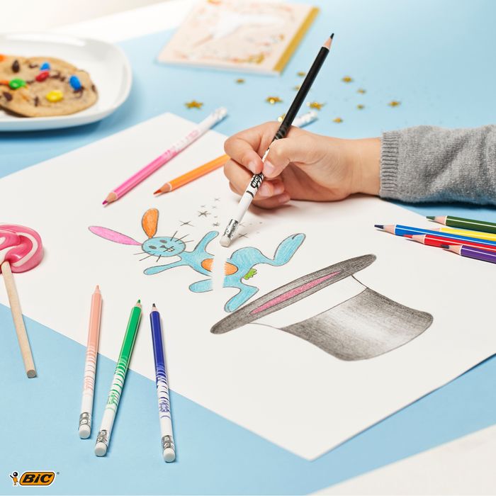 Crayon Couleur BIC Kids 2,5mm - Etui 12 couleurs   - Shopping  et Courses en ligne, livrés à domicile ou au bureau, 7j/7 à la Réunion