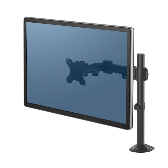 Fellowes Reflex - Bras porte-écran simple jusqu'à 32 - réglable en hauteur  et en profondeur - système de passe câble intégré - noir Pas Cher
