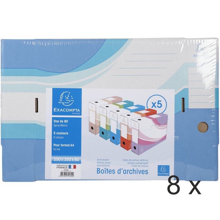 Bankers Box Basic Maxi A4+ - Conteneur + 6 boîtes archives dos 8
