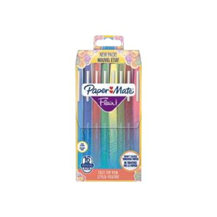 Paper Mate FLAIR - 12 Feutres - couleurs assorties - pointe moyenne Pas  Cher