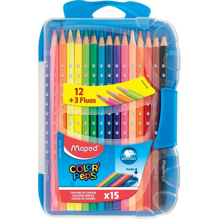 15 crayons et 12 feutres coloriage ColorPeps Maped - Crayons de