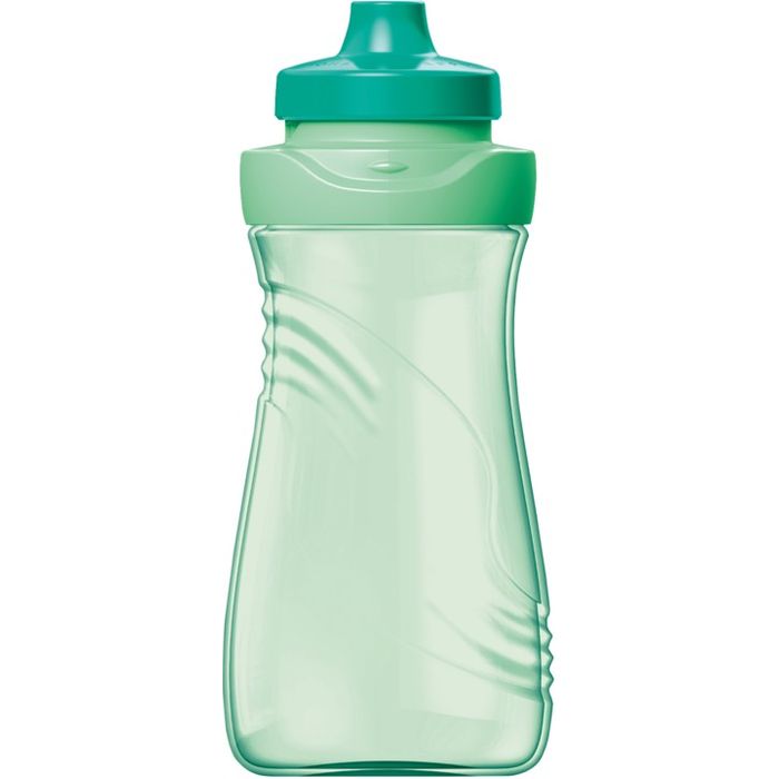 Gourde avec paille intégrée pour enfants, en Tritan, sans BPA, anti-fuites, avec sangle de transport, pour l'école, la maison, la randonnée et les activités de plein air, vert