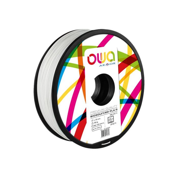 OWA - filament 3D PLA-S - blanc - Ø 1,75 mm - 750g Pas Cher
