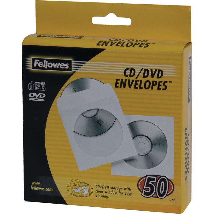 Fellowes 100 Enveloppes CD Plastique - Pochette CD / DVD
