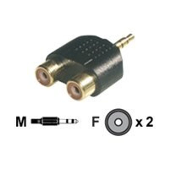 MCL Samar - adaptateur audio/stéréo JACK 3.5 (F) vers 2 prises