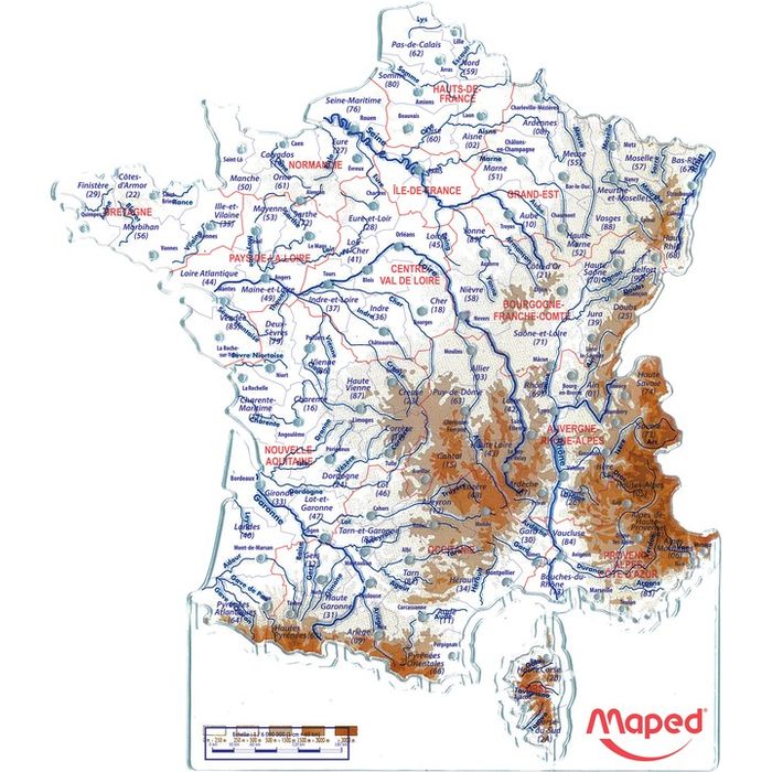2 cartes france - fleuves et departements - maped Pas Cher