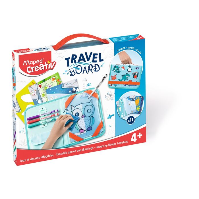 Maped Creativ Travel Board - Kit ardoise voyage animaux - jeux effaçables  Pas Cher