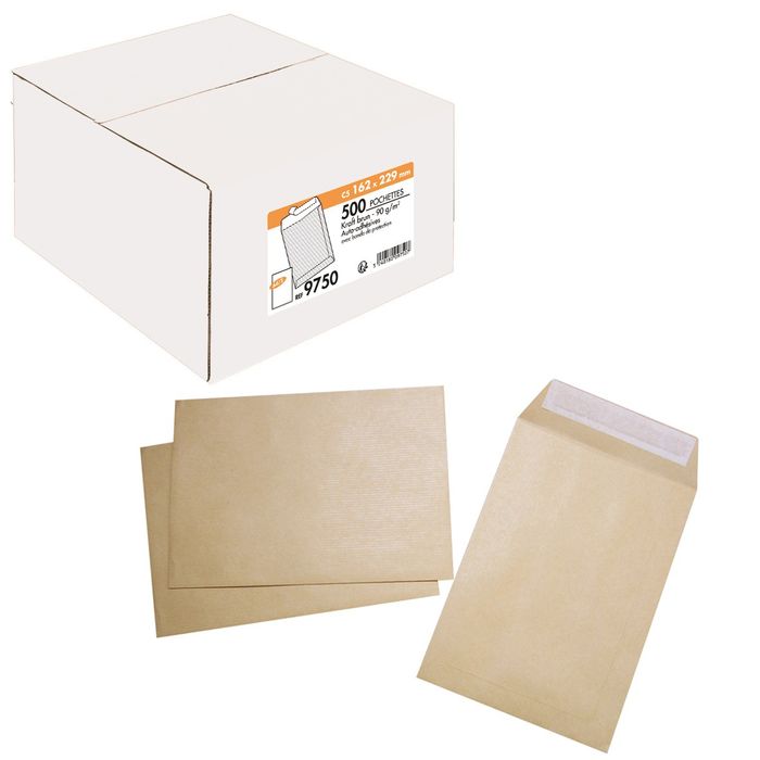 50 Pcs Enveloppe Papier Kraft Enveloppes Pour Colis De Stockage Lettre