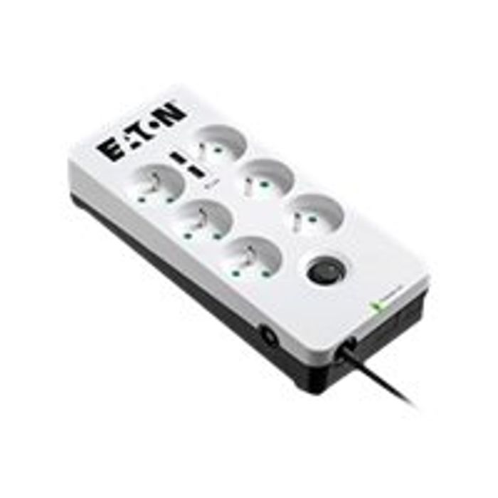 EATON PB6UF - Multiprise parafoudre 6 prises + 2 port USB - parasurtenseur  2500 W Pas Cher