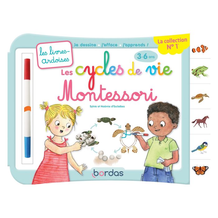 Livre ardoise Montessori : les cycles de vie Pas Cher