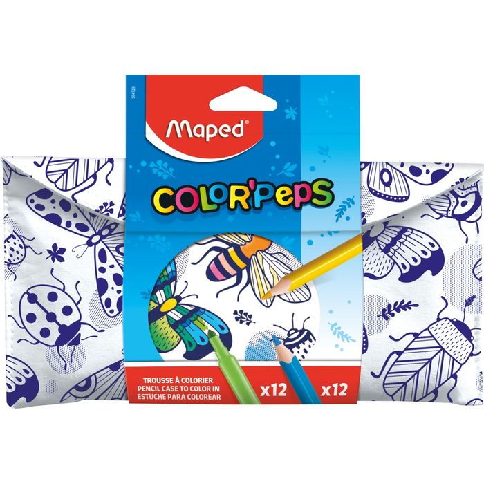 Maped Color'Peps - Trousse garnie à colorier - comprend 12 feutres et 12  crayons de couleur Pas Cher