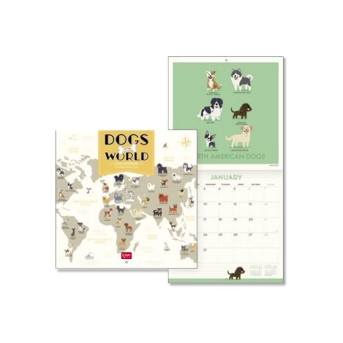 Legami - Calendrier mensuel 2024 - 30 x 29 cm - chiens du monde Pas Cher