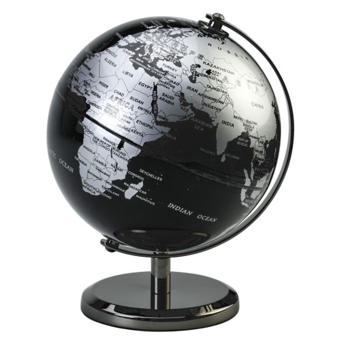 Globe terrestre rotatif fond noir Ø 14cm - Papeterie Michel