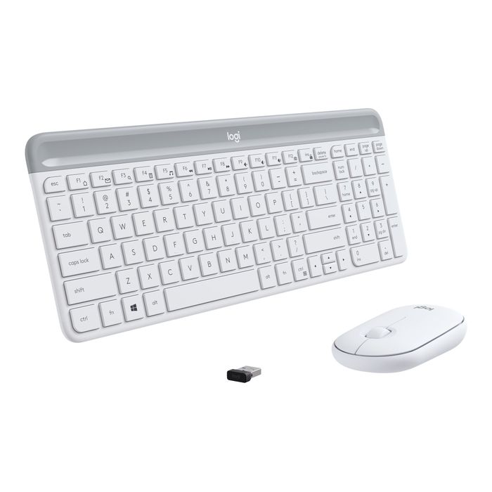 Logitech Slim Wireless Combo MK470 Juego de teclado y raton inalambrico 2.4 GHz espanol blanco hueso Precios Bajos Bureau Vallee Espana