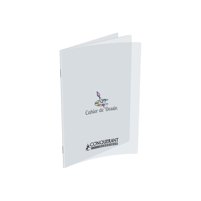 Conquérant Classique - Cahier de dessin polypro 24 x 32 cm - 48 pages  blanches - transparent Pas Cher