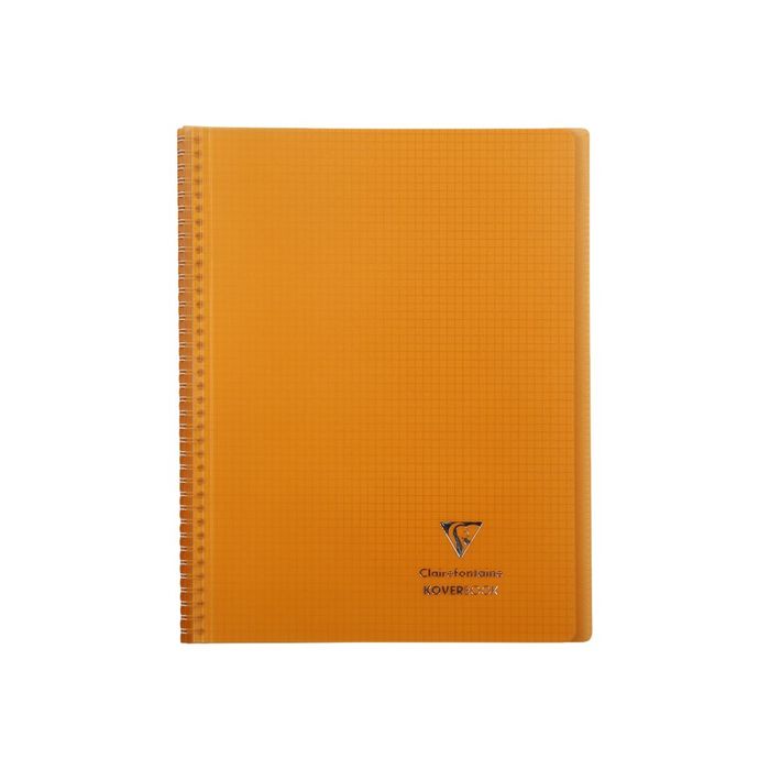 CLAIREFONTAINE Cahier Protège-cahier Koverbook Spirale Polypro A4 160p  Ligné+Marge coloris Aléatoire - Cahier - LDLC
