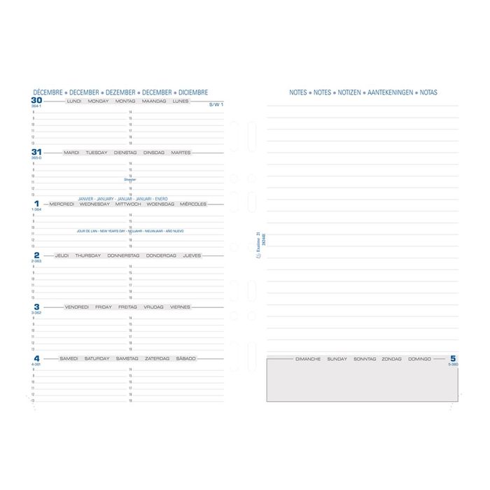 Exacompta Exatime 14 - Recharge pour organiseur - 2 jours par page - 8,1 x  12,6 cm Pas Cher